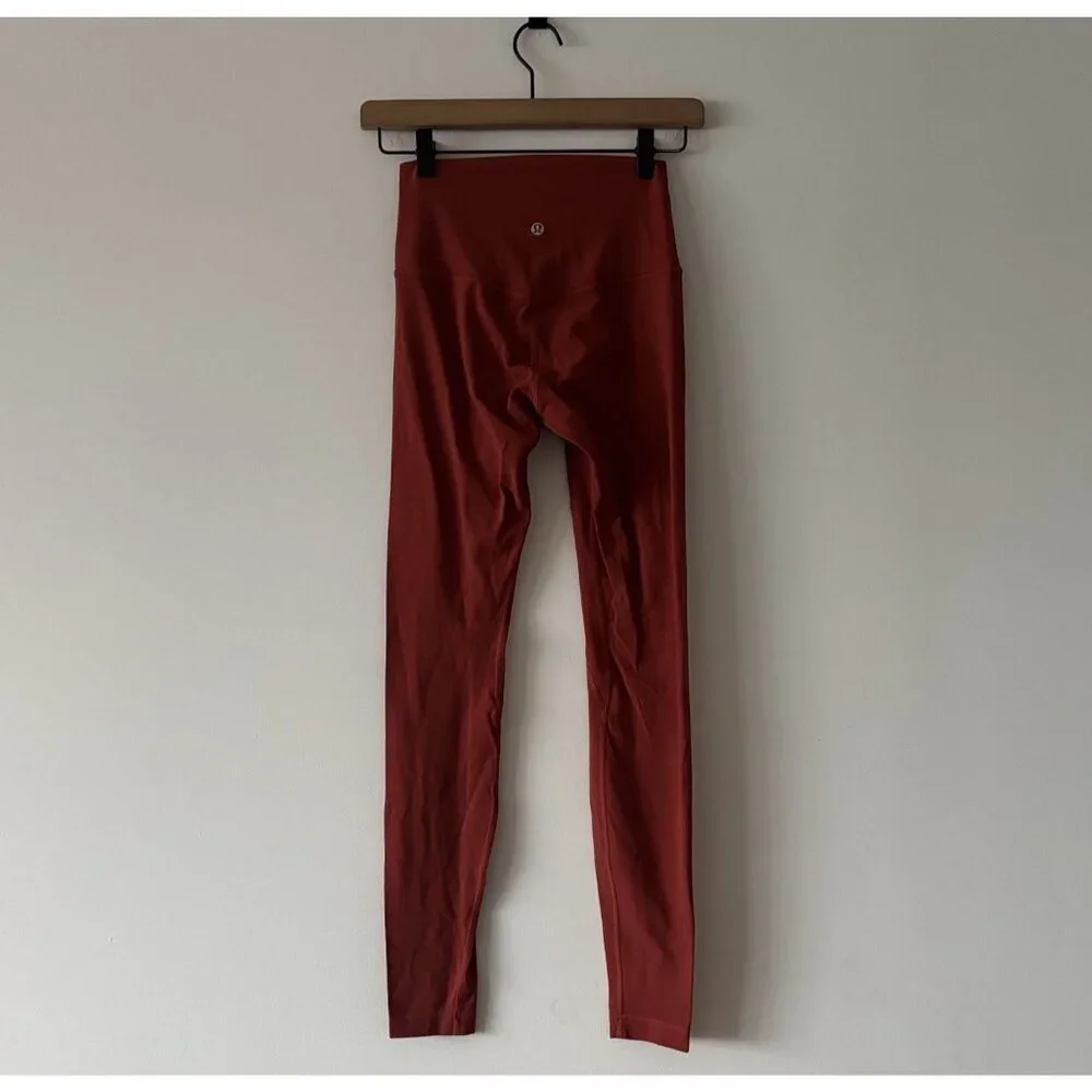 Lululemon‎ Align Pant Full Women's Sz 4 Orange Yoga Athleisure W5BOBS PILLING